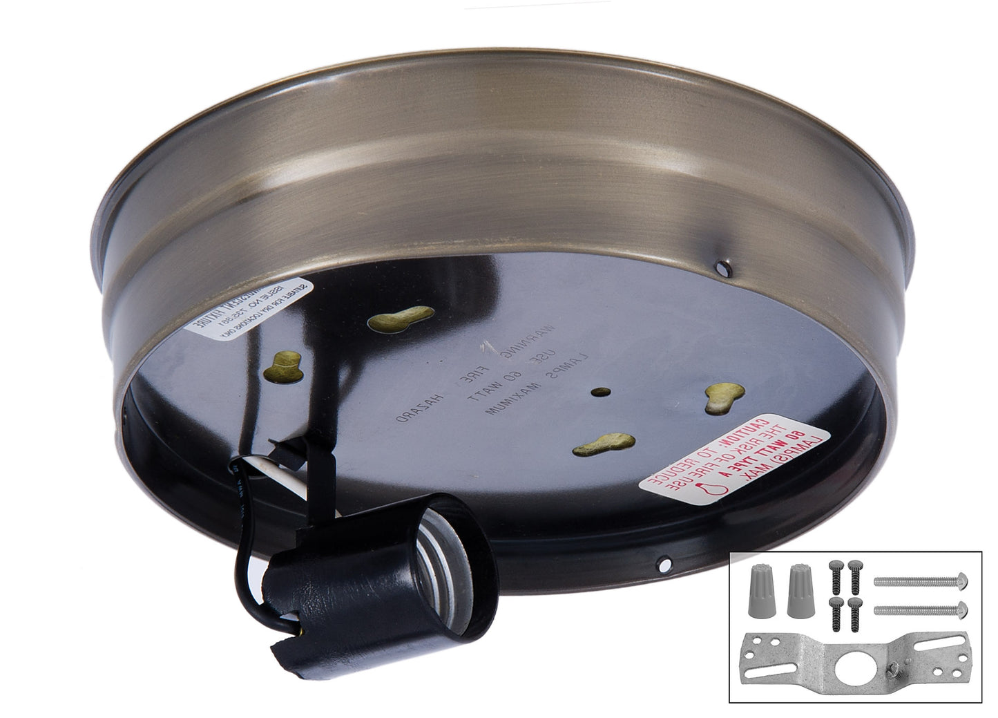 6 Inch Fitter Wired Flush Mount Ceiling Fixutre in Antique Brass Finish