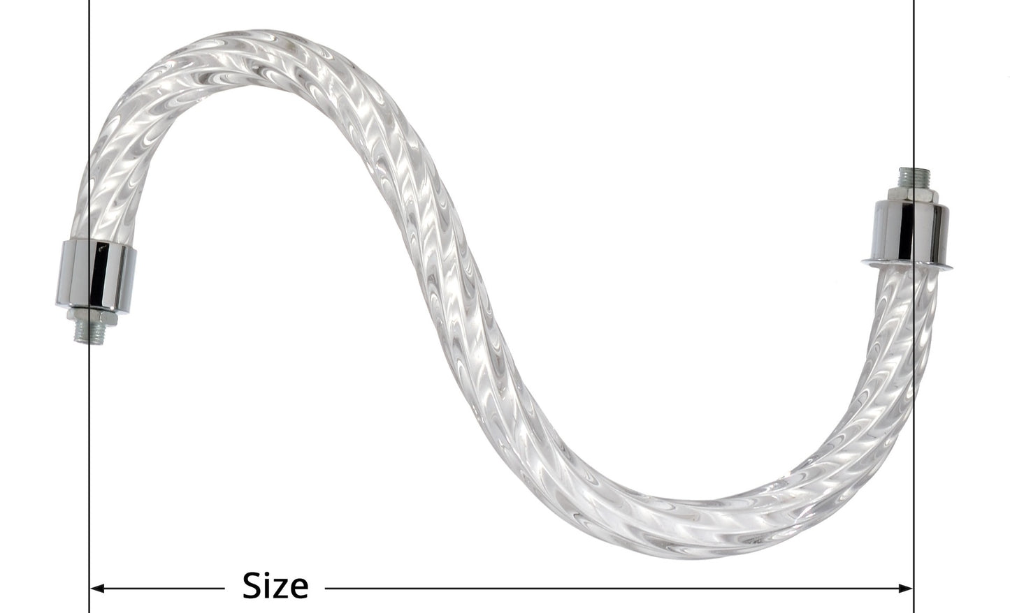 6" - 14" Rope Pattern Glass Chandelier Arm