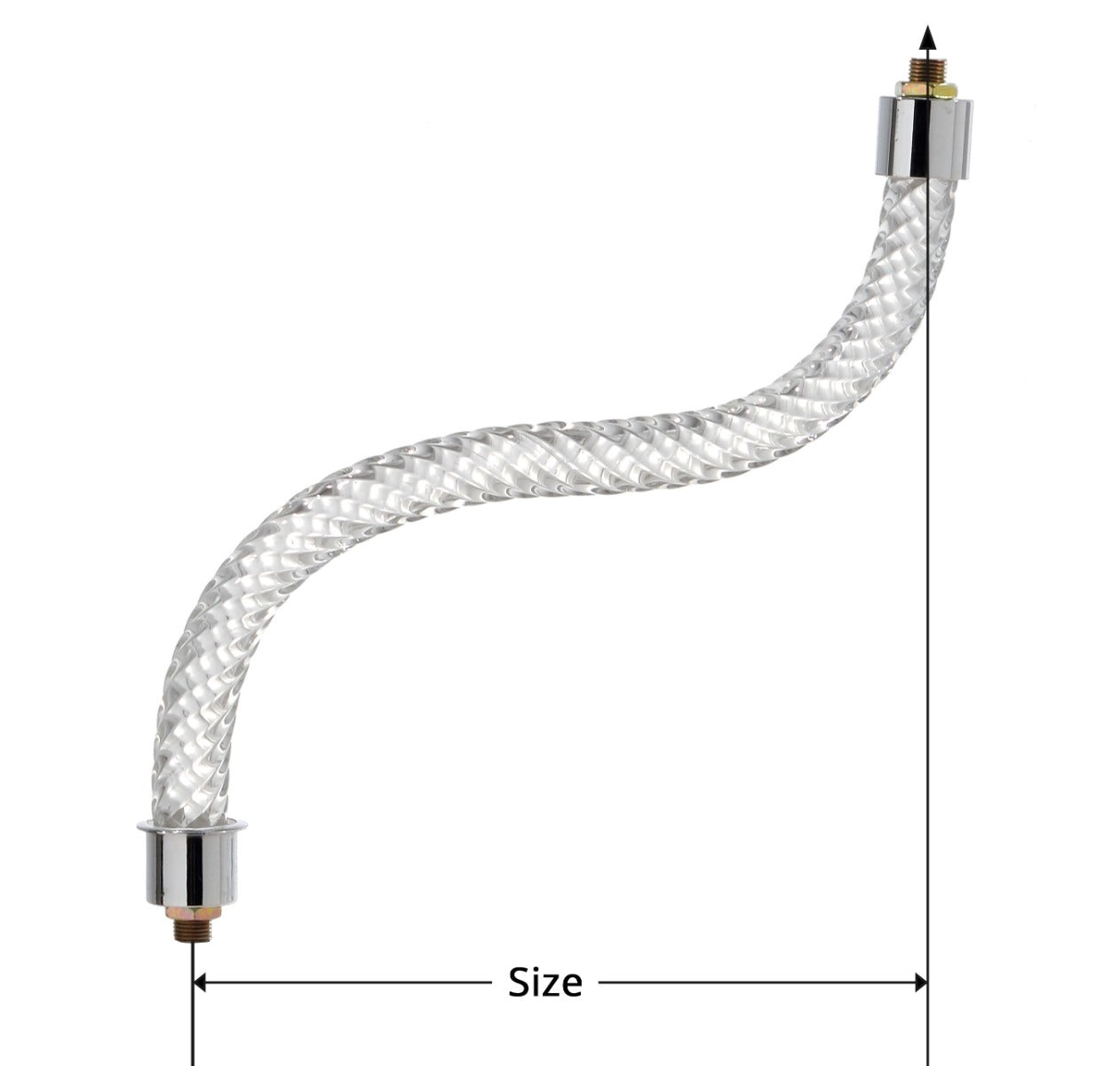 6" - 10" Rope Pattern Glass Chandelier Arm