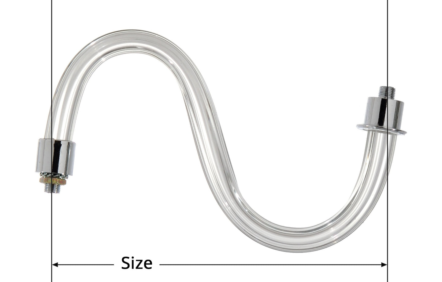 6" - 14" Fluted Glass Chandelier Arm