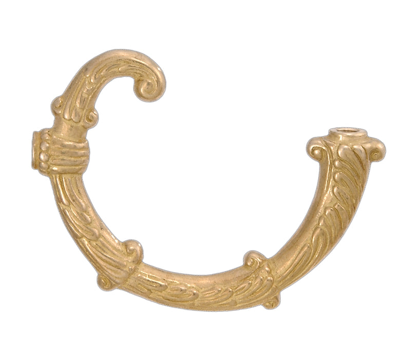 6 1/4" X 4" Cast Brass Lamp or Fixture Arm