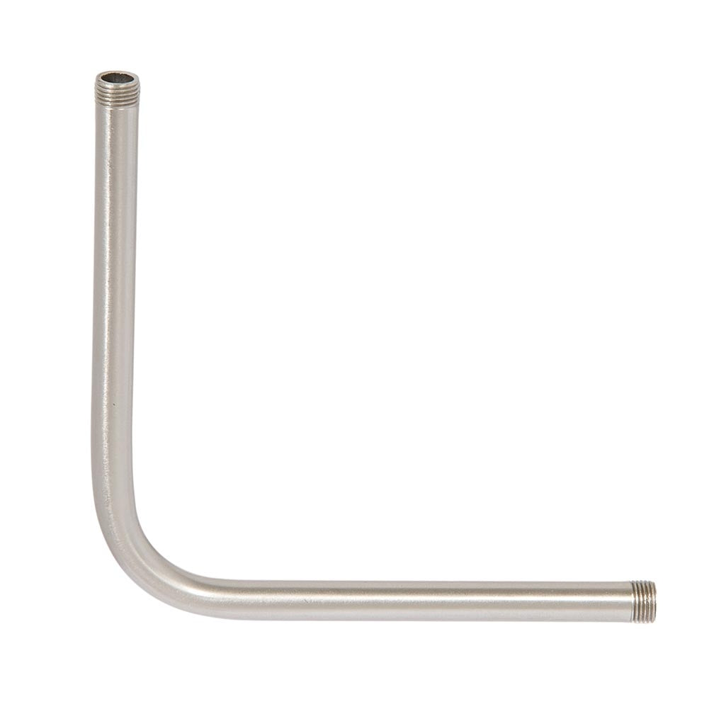 Satin Nickel Finish Steel Bent 90 Degree Lamp Arm, 1/8M Threaded Both Ends, Choice of Size