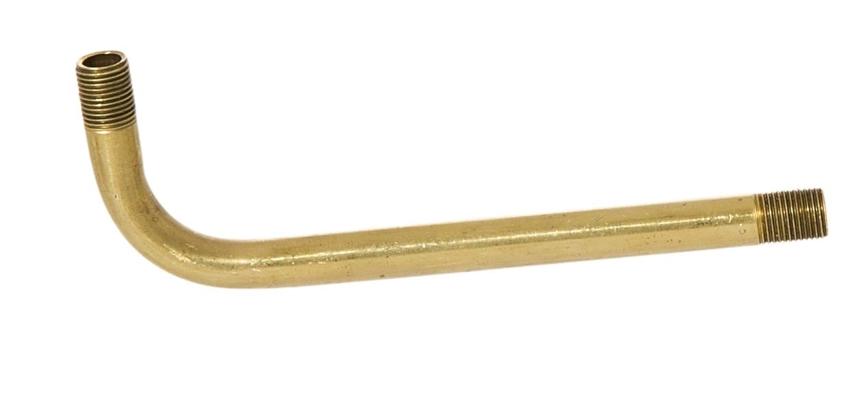 5" Long Solid Brass Bent Lamp Arm, 1/8M Both Ends, Unfinished