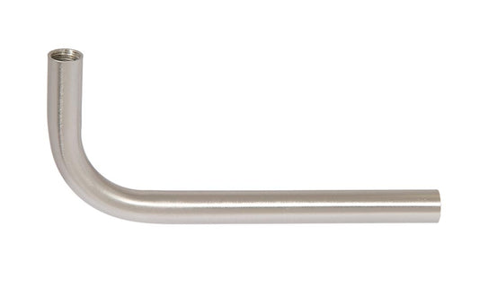 5-1/2 Inch x 2-1/2 Inch Satin Nickel Finish 90 Degree Steel Bent Lamp Arm, 1/8F Tapped Ends