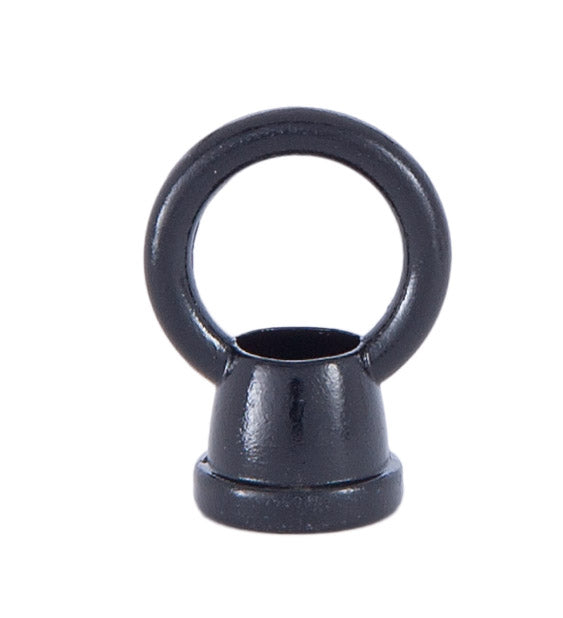 1-1/8" Tall Cast Loop with Wire Way, 7/8" diameter, tap 1/8F (3/8" diameter), Black Finish