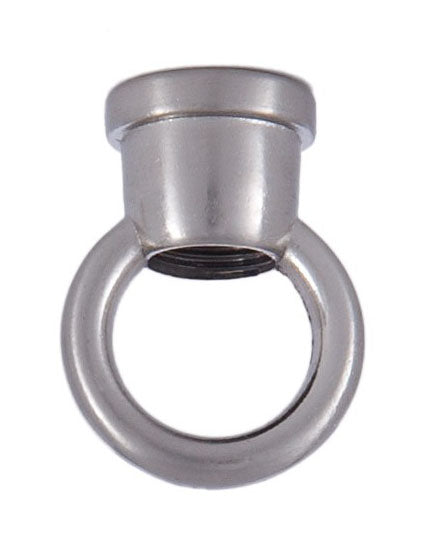 1-1/8" Tall Cast Loop with Wire Way, 7/8" diameter, tap 1/8F (3/8" diameter), Satin Nickel Finish