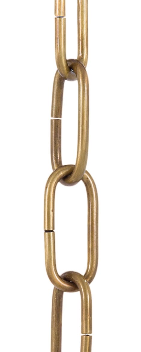 8 Gauge Solid Brass Straight-Sided Oval Lamp Chain (12989)