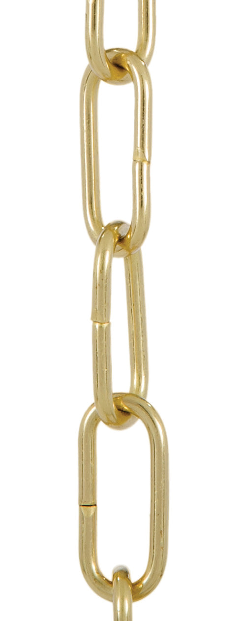 8 Gauge Solid Brass Straight-Sided Oval Lamp Chain (12989)