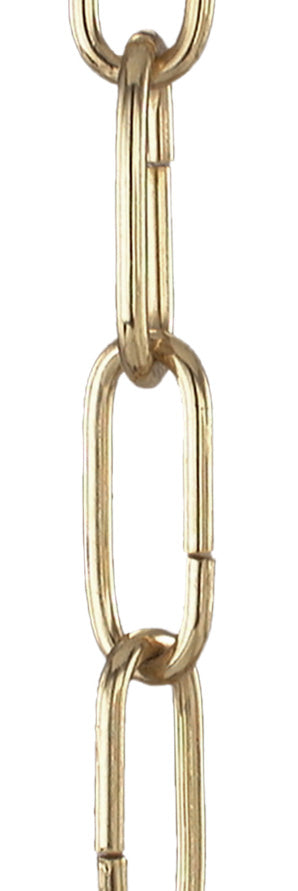 6 Gauge Brass Plated Steel, Heavy Duty Straight-Sided Chain