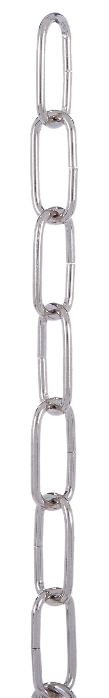 Nickel Plated Steel, 10 Gauge Straight Sided Oval Chain