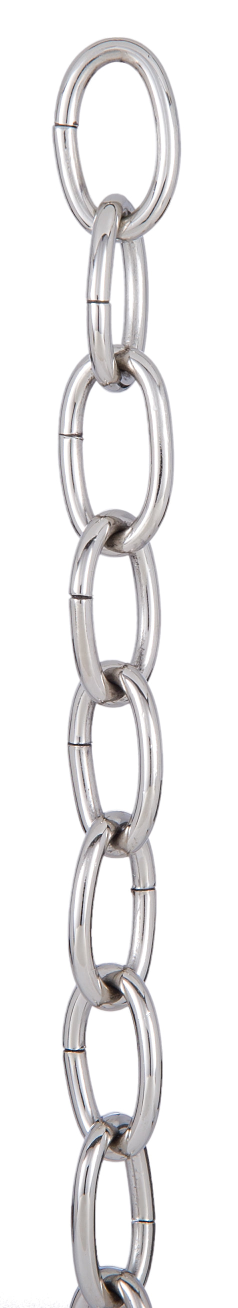 Nickel Plated Brass, Large Loop 5 Gauge Oval Lamp Chain