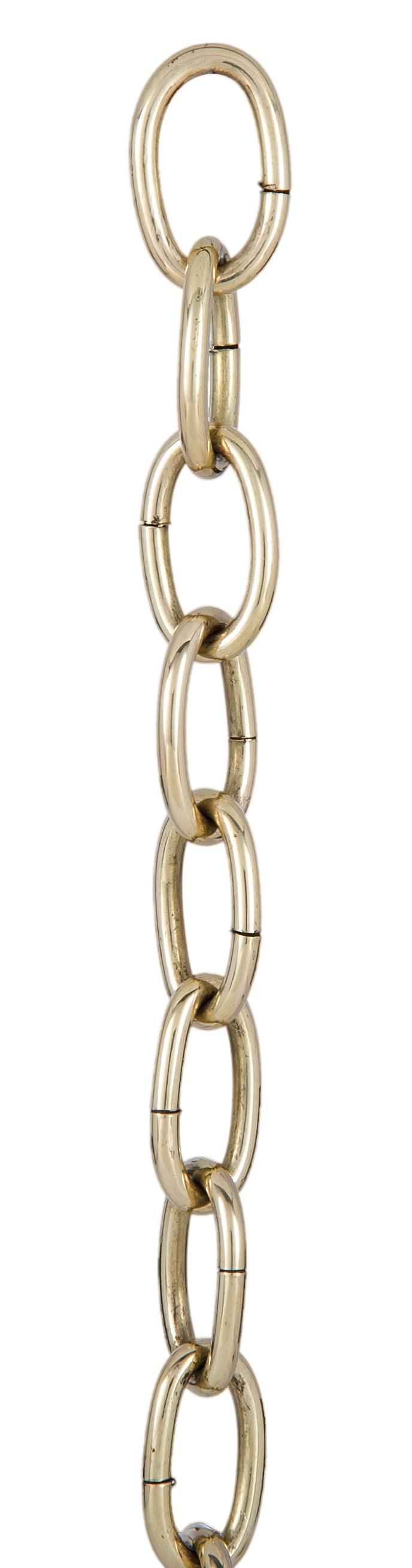 Polished Brass (no lacquer) Large Loop 5 Gauge Oval Lamp Chain
