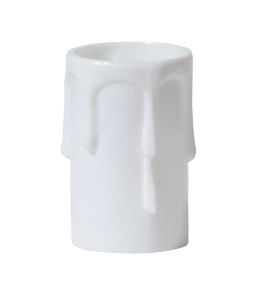 2 Inch Tall White Color Medium Sized Candle Cover