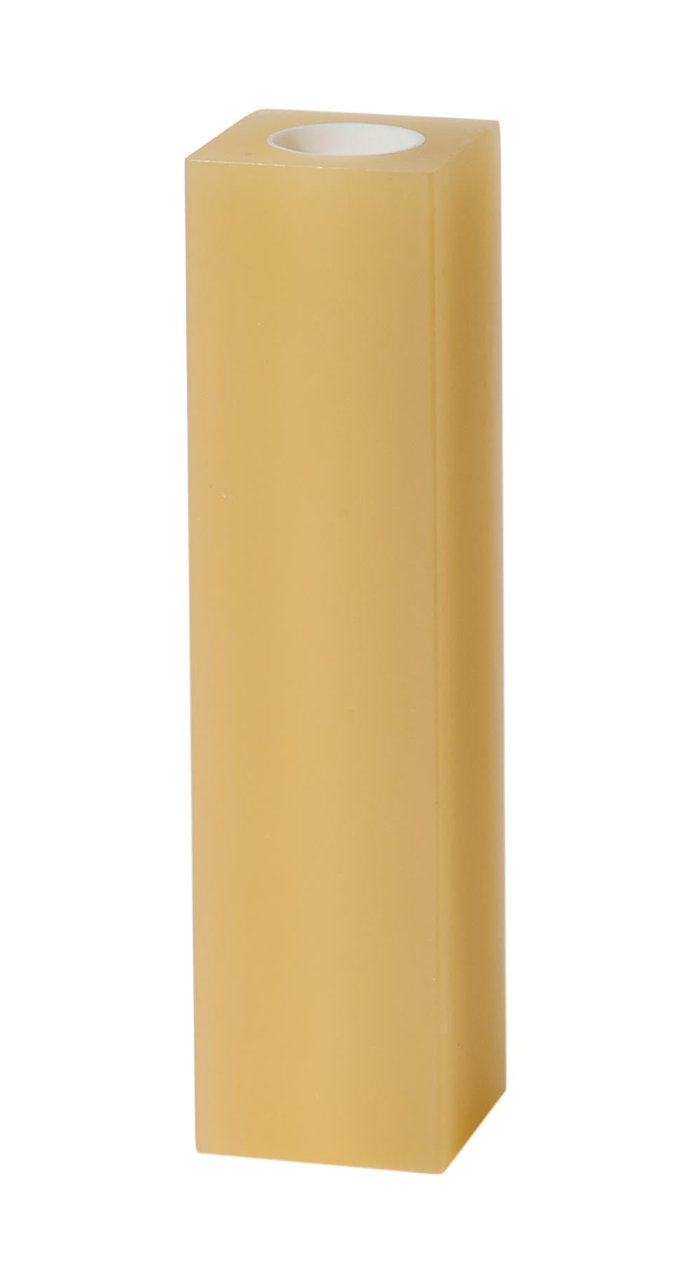 1-1/2 Inch Square Gold Polybeeswax Candelabra Size Candle Covers, Choice of Height