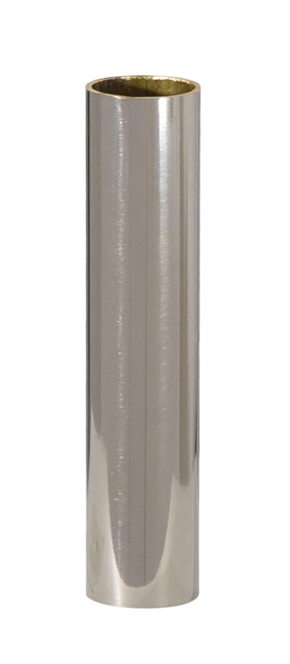 4" Brass Tube Candle Cover - CANDELABRA Size. Nickel Plated Finish