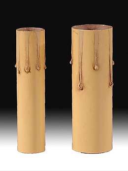 Gold Paper Board Candle Cover, CANDELABRA or MEDIUM Bases, Choice of Length