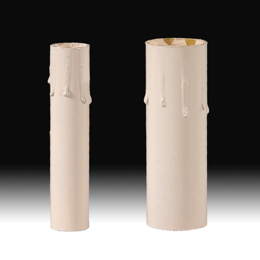 Ivory Antique Style Paper Board Candle Cover, CANDELABRA or MEDIUM Bases, Choice of Size