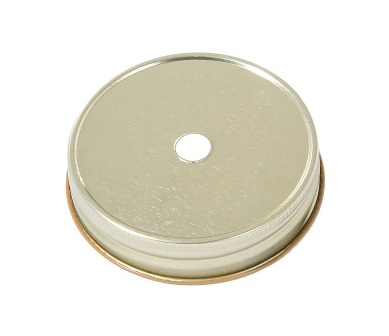 Brass Plated Steel Mason Jar Lid Adapter, 2-11/16 Dia.