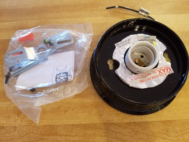 4 Inch Fitter Wired Flush Mount Ceiling Fixture in Black Finish