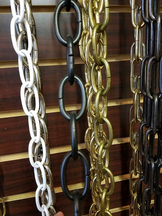 Satin Black 5 Gauge Oval Steel Chain