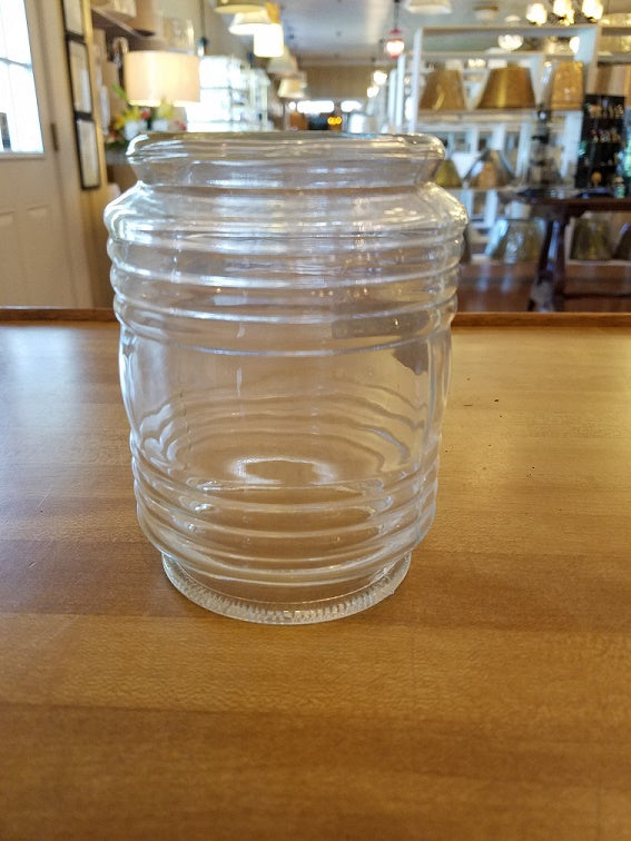 4 1/2" Clear Retro Utility-Type Glass Shade, 3-1/4 inch fitter