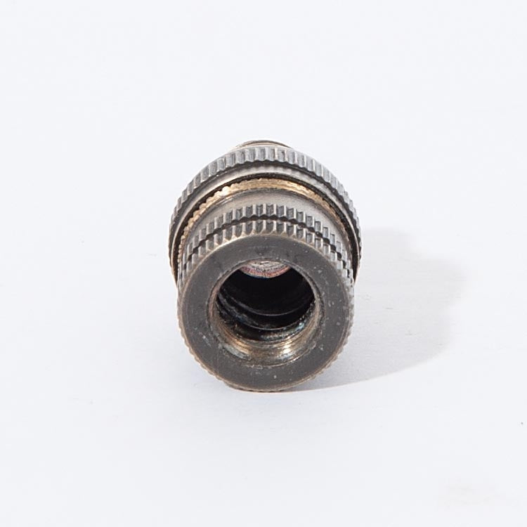 1 1/4" Tall Brass Knurled Lamp Swivel, 1/8M X 1/8F, Antique Brass