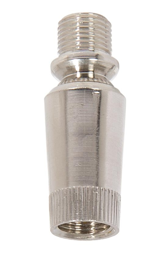 1-1/2 Inch Tall Polished Nickel Brass Tapered Ball Swivel, 1/8F X 1/8M