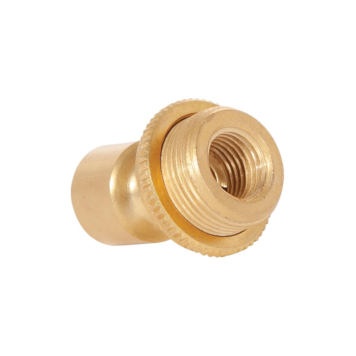 1-1/2 Inch Tall Unfinished Brass Hang Straight Swivel with Screw Collar, 1/4F x 1/8F
