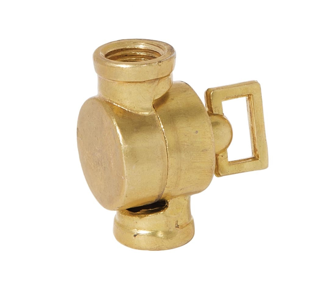 1-11/16 Inch Tall Die Cast Unfinished Brass Swivel Without Teeth, 1/4F