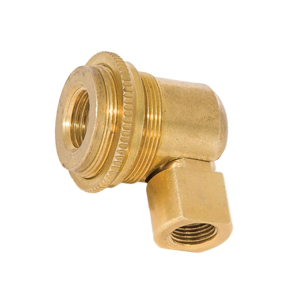 1.91 Inch Tall Unfinished Brass 90 Degree Hang Straight Swivel, 1/8F X 1/4F