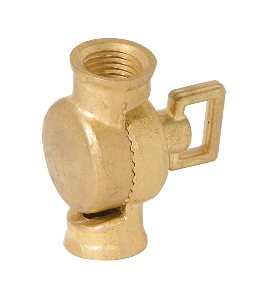 Die Cast Brass Swivel With Teeth and Key, 1-11/16" Tall, 1/4F x 1/8F, Unfinished
