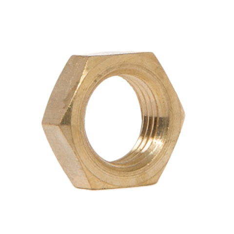 9/16 Inch Diameter Unfinished Heavy Brass Countersunk 1/8F Hex Nut