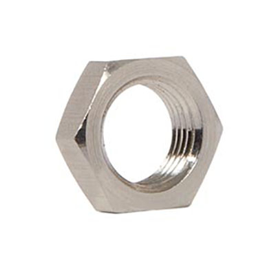 1/8F Tap Nickel Plated Brass Hexagon Locknut