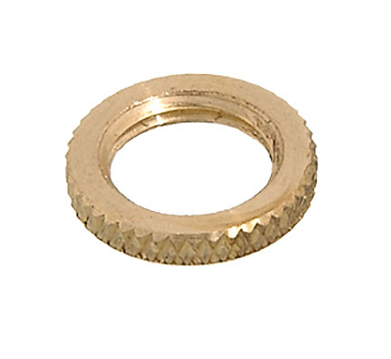 1/8F Knurled Brass Locknut, 9/16" Outside Diameter
