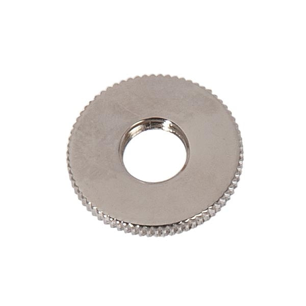 1" Outside Diameter Knurled Brass Locknut, 1/8" Thick,1/8F, Nickel Plated