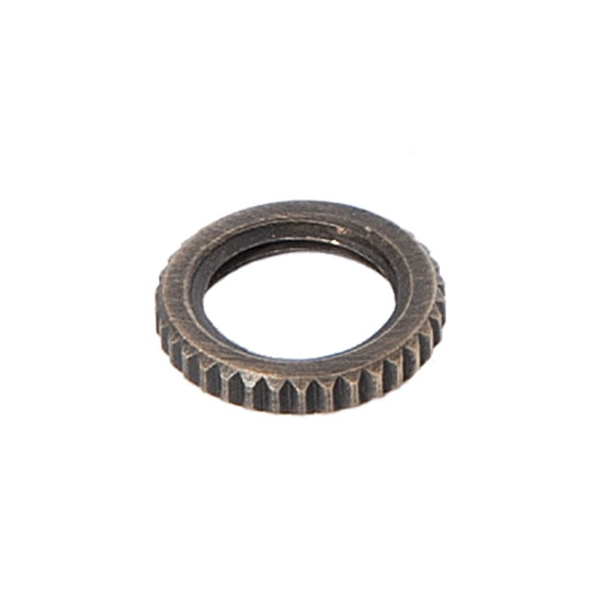 9/16" Outside Diameter Antique Brass Knurled Brass Locknut