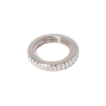 9/16" Outside Diameter, Knurled Brass Locknut, 3/32" Thick,1/8 F, Satin Nickel