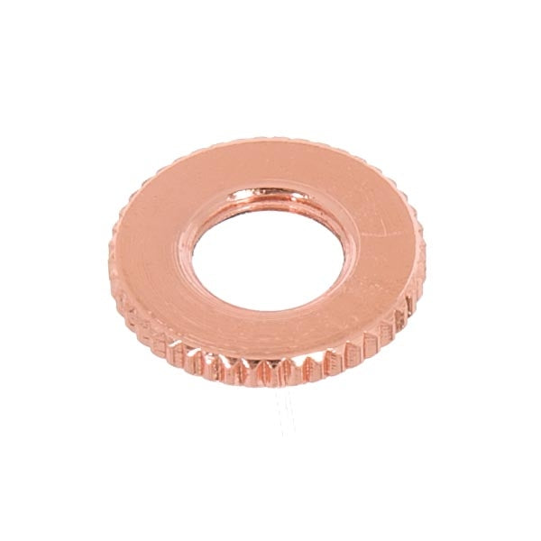 3/4 Inch Outside Diameter Polished Copper Finish Knurled Brass Locknut, 1/8F