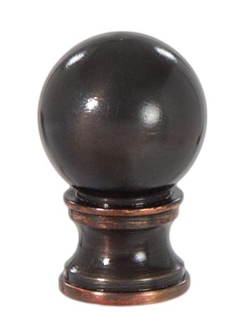 Ball Style Solid Brass Lamp Finial - Bronze Finish., 1 3/8" ht.