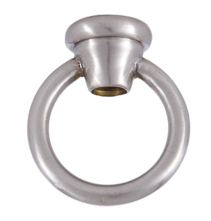 1-3/4" Tall Cast Brass Loop with wire way, 1-1/2" diameter, tap 1/4F (1/2" diameter), satin nickel finish