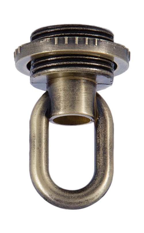 Antique Brass Die Cast Screw Collar Loop 1/4 F Tap