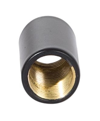 7/8 Inch Tall Brass Satin Black Lamp Coupling, 1/8F Tap