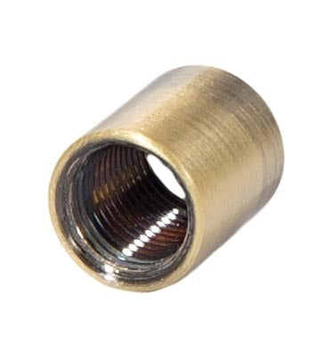9/16 Inch Tall Brass Coupling, 1/8F, Antique Brass Finish