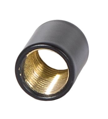 9/16 Inch Tall Satin Black Brass Lamp Coupling, 1/8F Tap