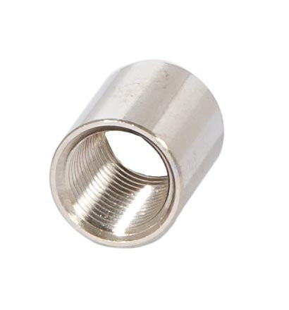 9/16" Tall Brass Coupling, 1/8F, Polished Nickel Finish