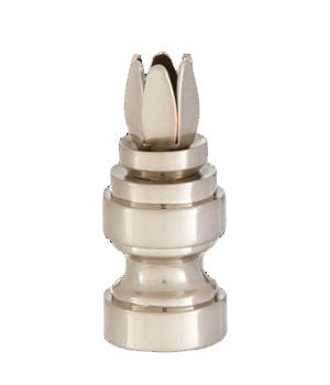 6 Prong Design, Base Only Finial, Satin Nickel Finish