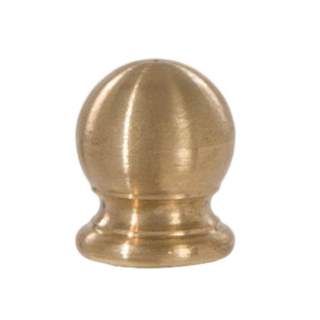 Ball Style Solid Brass Lamp Finial - Unfinished Brass, 3/4" ht.