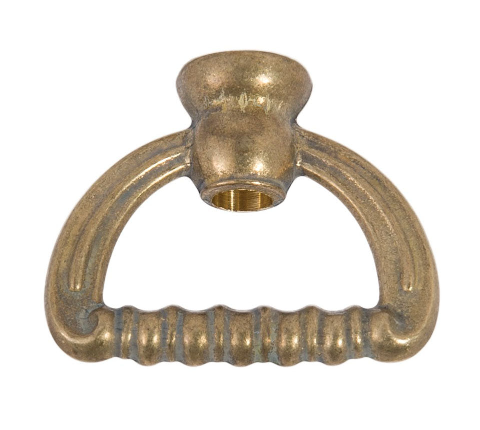 2-1/4" wide x 1-3/4" tall Cast Brass Hang Straight Loop with wire way, tap 1/8F (3/8" diameter), unfinished