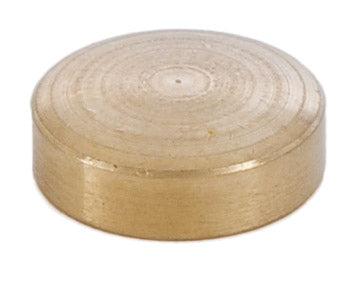 3/4" diameter x 1/4" tall Unfinished Brass Flat Cap, tap 1/8F