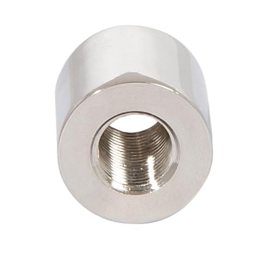 3/4 Inch Tall Brass Lamp Coupling, 1/8F Tap, Polished Nickel